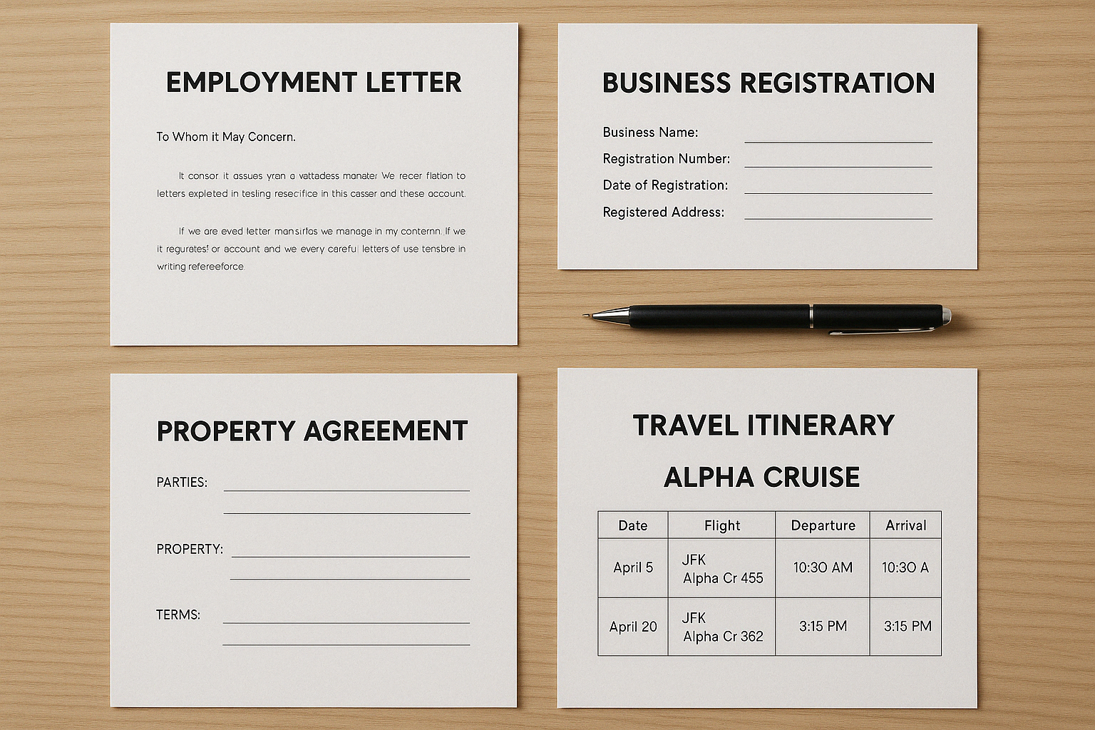 Important visa documents